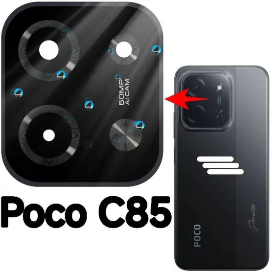 Lente Da Câmara Para Poco C85 4g / 5g Vidro Da Câmera Traseira Vidrinho + Dupla Face