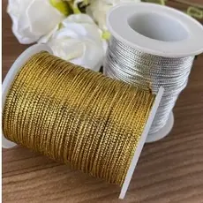 Cordão metalizado  - 1mm 50 metros  - bola de acrilico- bola de natal