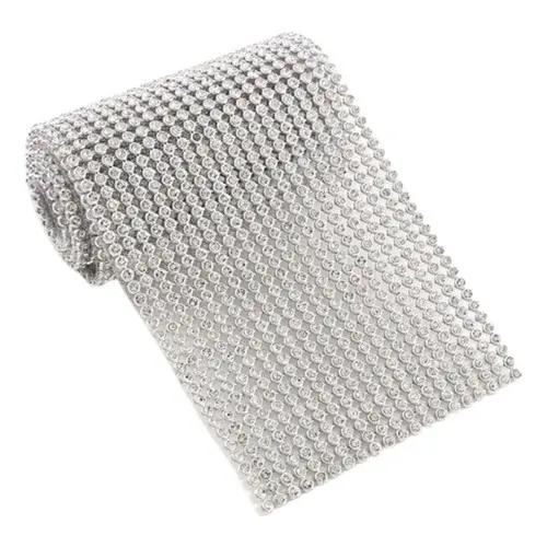 Manta De Strass Prata 5cmx45cm Alto Brilho Original