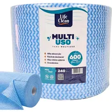 Pano Multiuso Perfex c/ 600 Un 20x40 Azul panos de limpeza microfibra com alta absorção Rolo