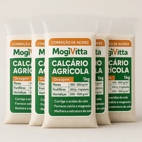 Calcário Agrícola Dolomítico - Correção de PH e Acidez - Ação Rápida - Fertilizante com Ca e Mg