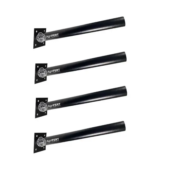 Suporte De Aço Braço para Luminária Publica Solar Led 60cm Preto