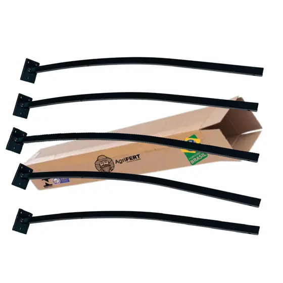 Kit 5 Suportes Para Refletor Led de Fachada 1m Curvo Preto
