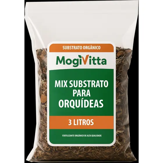 Substrato Balanceado Para Orquídeas 100% Natural - Mix Casca de Pinus Carvão Chip de Coco Musgo