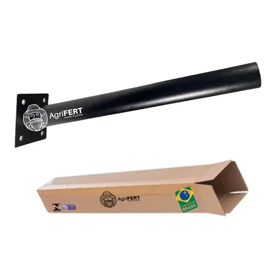 Kit 6 Suportes Aço Luminária Pública Solar Led 60cm Preto