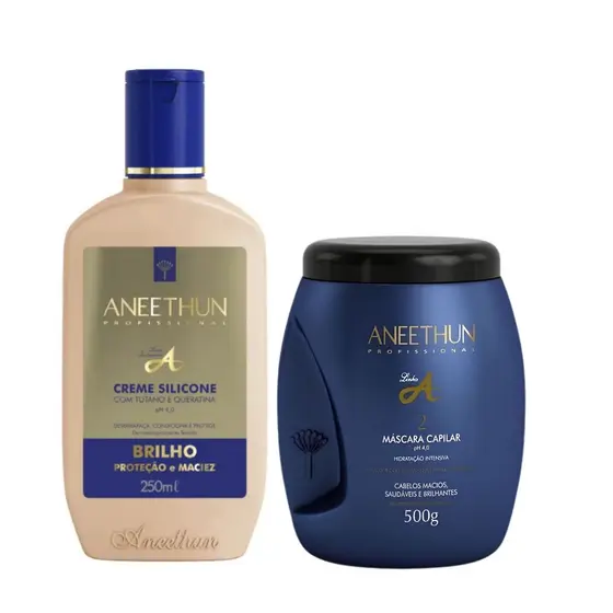 Kit Aneethun Linha A Creme De Silicone 250ml E Máscara 500g