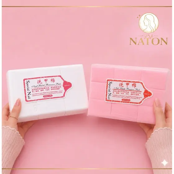 Algodão Prensado para Unhas e cílios - 100/200/300/400/500/600 Unidades | Remoção Profissional de Esmalte | Use Naton