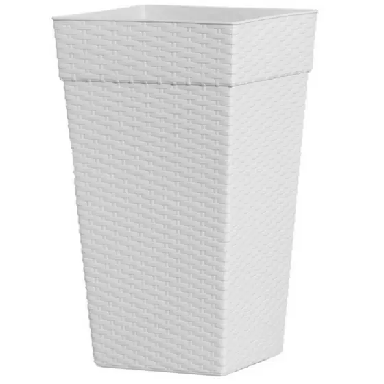 Vaso para Plantas e Flores Rattan Coluna 17L Médio Resistente Área Externa e Interna