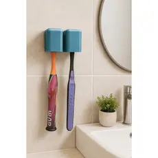 Suporte de Parede com Tampa Protetora para Escova de Dente – Ideal p/ Banheiro