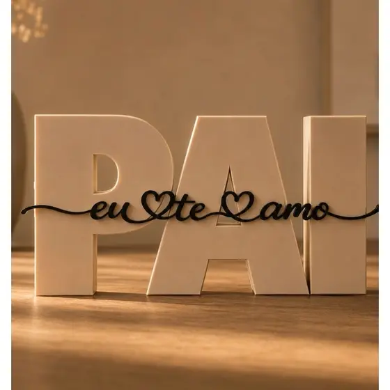 Presente Criativo para Pai | Placa Decorativa Pai Eu Te Amo |Decoração de Mesa | Dia dos Pais Presente Criativo para Pai
