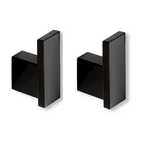 Kit 02 GANCHO Premium Preto Fosco Aço Inox Toalheiro e Cabideiro
