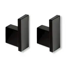 Kit 02 GANCHO Premium Preto Fosco Aço Inox Toalheiro e Cabideiro