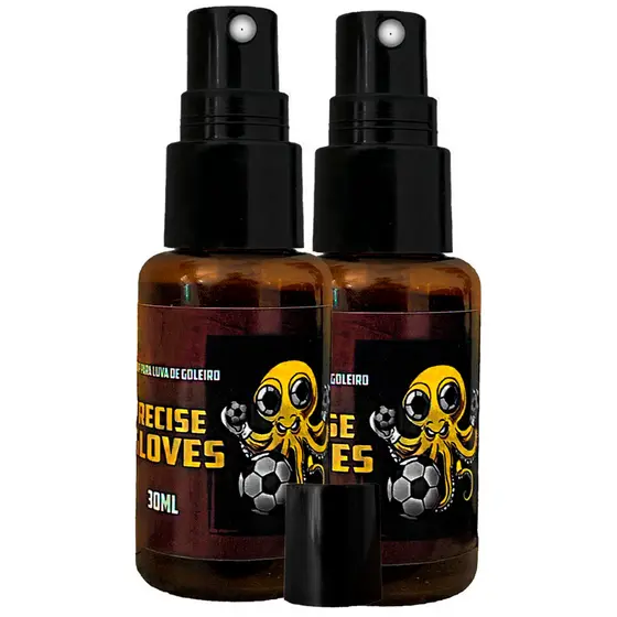 Kit 2 Grip Spray para Luvas de Goleiro 30 ml Precise Gloves Para Futebol Futsal Cola