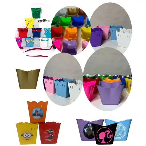 KIT 4 Cachepot Lembrancinha Para Festa de aniversário Festa Temática Chá de Bebe - Escolha suas cores e modelo