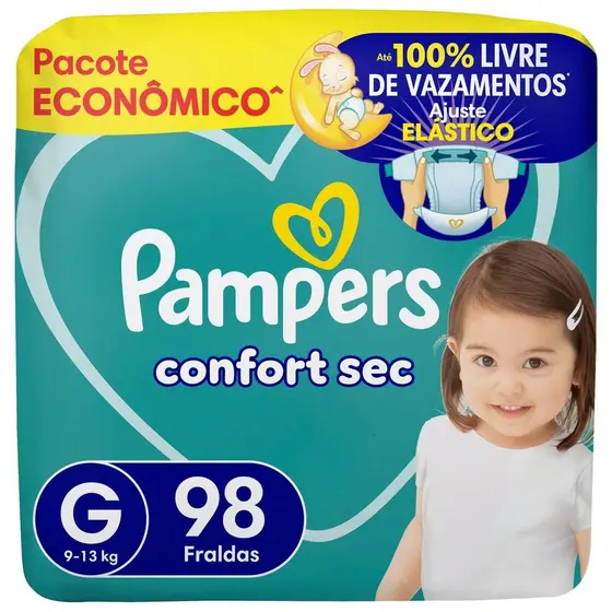 Fralda Pampers Confort Sec Tamanho G 98 unidades