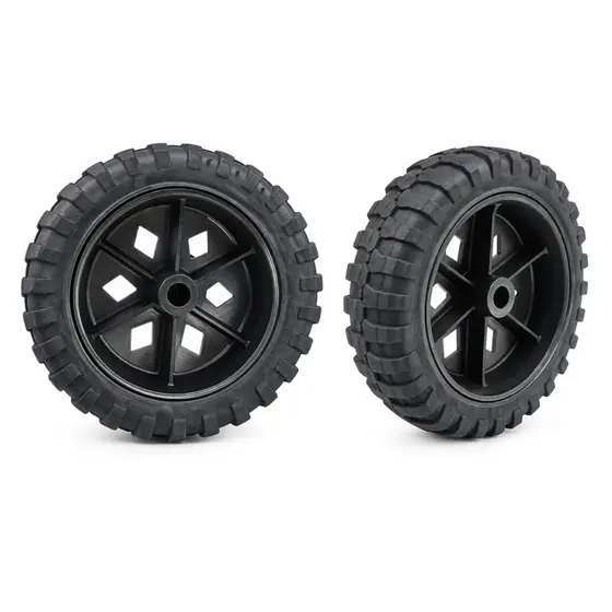 Conjunto de Rodas em PP 514 Pneu em Composto Plastico Furo Passante 5/16 p/ Carrinho de Feira, Maleiro, Etc.- PPC514F516