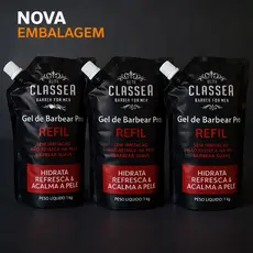 KIT 3X Shaving Em Gel Classe A Refil 1kg Para Navalhar Pra Fazer Barba, Pezinho E Navalhado Pele Hidratada E Macia. 3UN