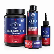 Kit Relaxamento Premium 1Kg + Shampoo Indicador Neutralizante 300ml + mascara hidratação 300g 1 PROTETOR COURO BRINDE