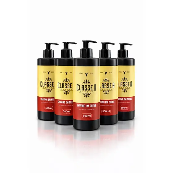 6x Shaving Em Creme Classe A 500m Creme De Barbear Pra Fazer Barba, Pezinho E Navalhado 6UN