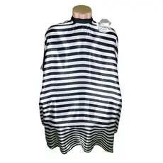 Capa de Corte Listrada Horizontal Branco e Preto com Zíper