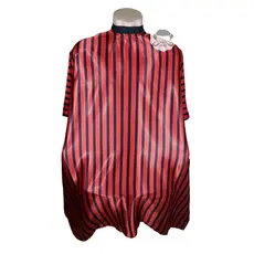Capa de Corte Listrada Vertical Vermelho e Preto com Zíper
