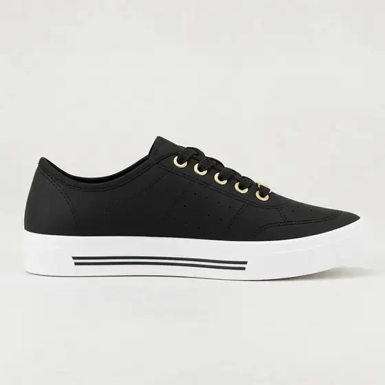 Tênis Feminino Moleca  Casual Napa Confortável Almofadado Ilheus Dourado Lindo