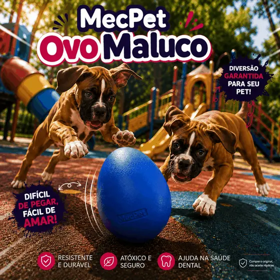 Brinquedo Mordedor para Cachorro Ovo Maluco Pet Interativo Resistente Antiestresse