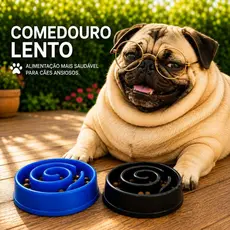 Comedouro Educativo Lento Para Cachorro Gato Pequeno e Grande