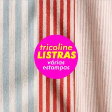Tecido Tricoline Listrado 100% Algodão 50cm x 1,50m Patchwork e Costura Criativa