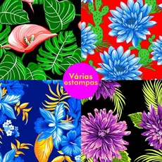 Tecido Chita 100% Algodão 50cm x 1,40m Estampas Variadas para Festa Junina e Artesanato