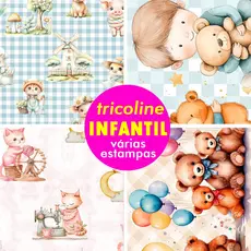 Tecido Tricoline Digital 100% Algodão 50cm x 1,50m Estampa Infantil Patchwork