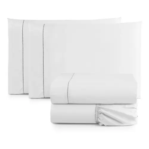 Lençol King Size 4 Peças Percal 200 Fios 100% Algodão Fronha 90cm X 50cm