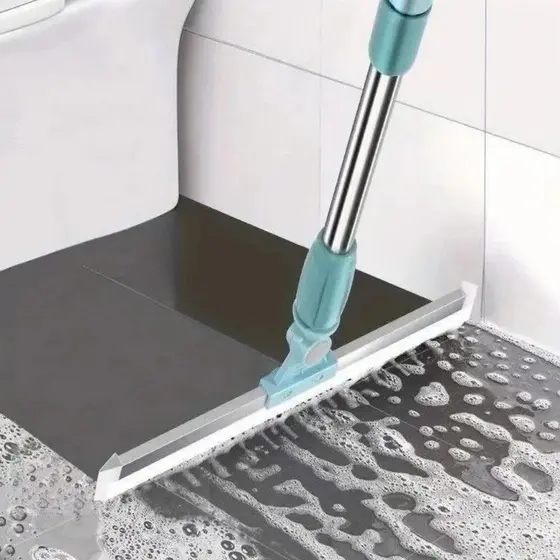 Rodo de Silicone Multiuso 2 em 1 – Vassoura e Limpador de Vidros para Uso Seco e Molhado