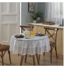 Toalha de Mesa em renda REDONDA (grossa) - 4 Cadeiras 1.60m