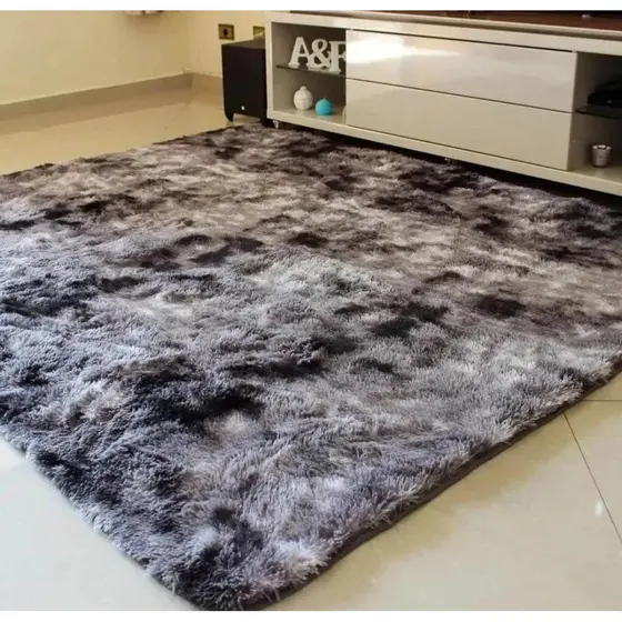 Tapetes Sala Peludo Grande Tapete Felpudo Oferta 1,50 X 2,00 Cinza