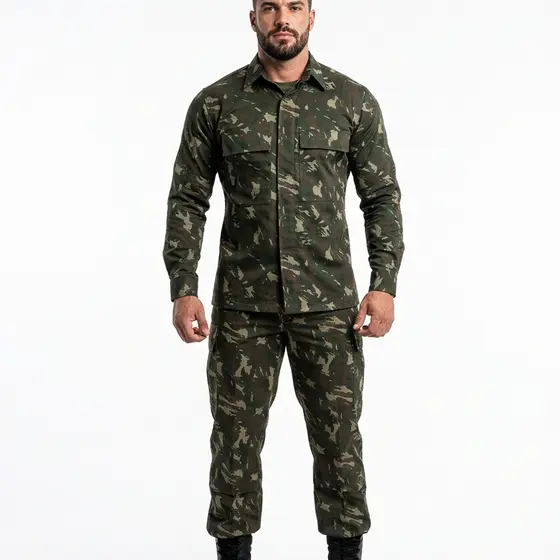 Conjunto Camuflado Gandola e Calça Militar Caça Pesça Airsoft Paintball