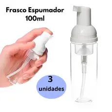 Frasco Espumador Kit 3 Unidades 100ml Dispenser Sabonete Líquido Vira Espuma