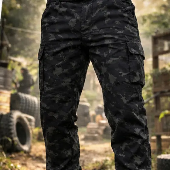 Calça Tática Camuflada Tipo Farda EB 2 Bolsos P/ Caça Pesca camping