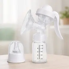Bomba Para Leite Materno Extratora Manual 140ML Vira Mamadeira