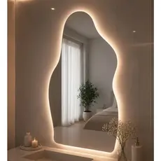 Espelho Orgânico Flame 50x80cm Com LED ou Sem LED Vidro Lapidado Banheiro Quarto Sala