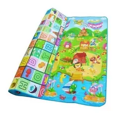 Tapete Infantil Dupla Face Para Bebê Tatame De Atividades Grande 1,80 X 1,50m