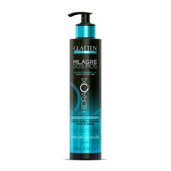Shampo Glatten Milagre dos fios Hidraoxi tratamento capilar profissional Hidratação 300ml