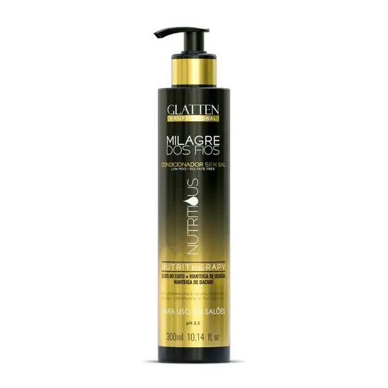 Condicionador Milagre dos fios Nutritious para cabelo Glatten profissional Nutrição 300 ml