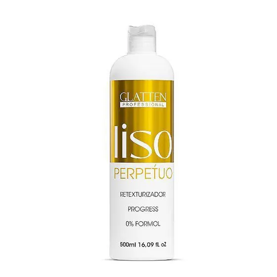 Liso Perpétuo 500ml Glatten Alisamento sem formol cabelo liso e sem frizz