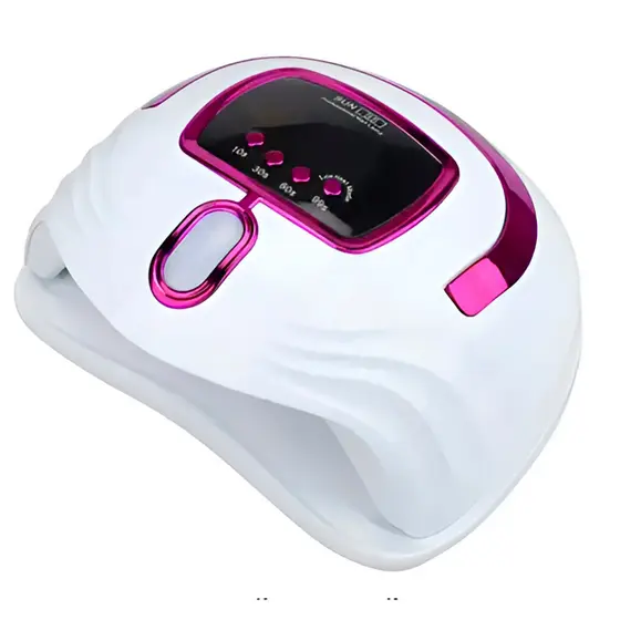 JS Cabine Seca Esmalte Maquina Unha Gel Alongamento Sun S5 Cor:Rosa