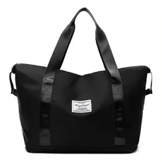 JS Bolsa Casual Expansível Dobrável Viagens Academia Cor:Preto