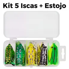 Isca 5pças Artificial Frog Sapinho Rã Pesca Superfície Anti Enrosco