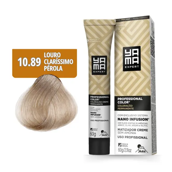 Coloração Yamá Creme Professional Color Nano Infusion 10.89 Louro Clarissimo Pérola 60g