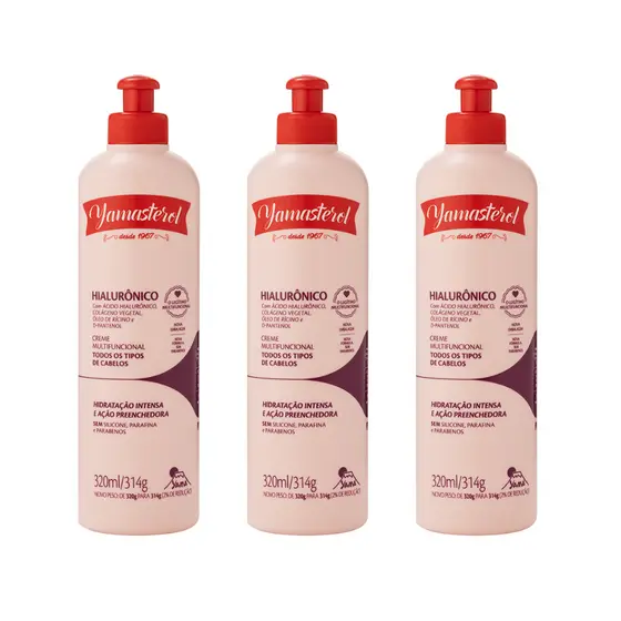 Creme Multifuncional Yamasterol Ácido Hialurônico (320g)  - (Kit C/3) - Edição Limitada