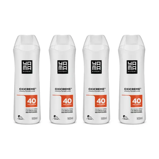 Kit Água Oxigenada Cremosa Yamá 40Vol 900ml c/4 Unidades